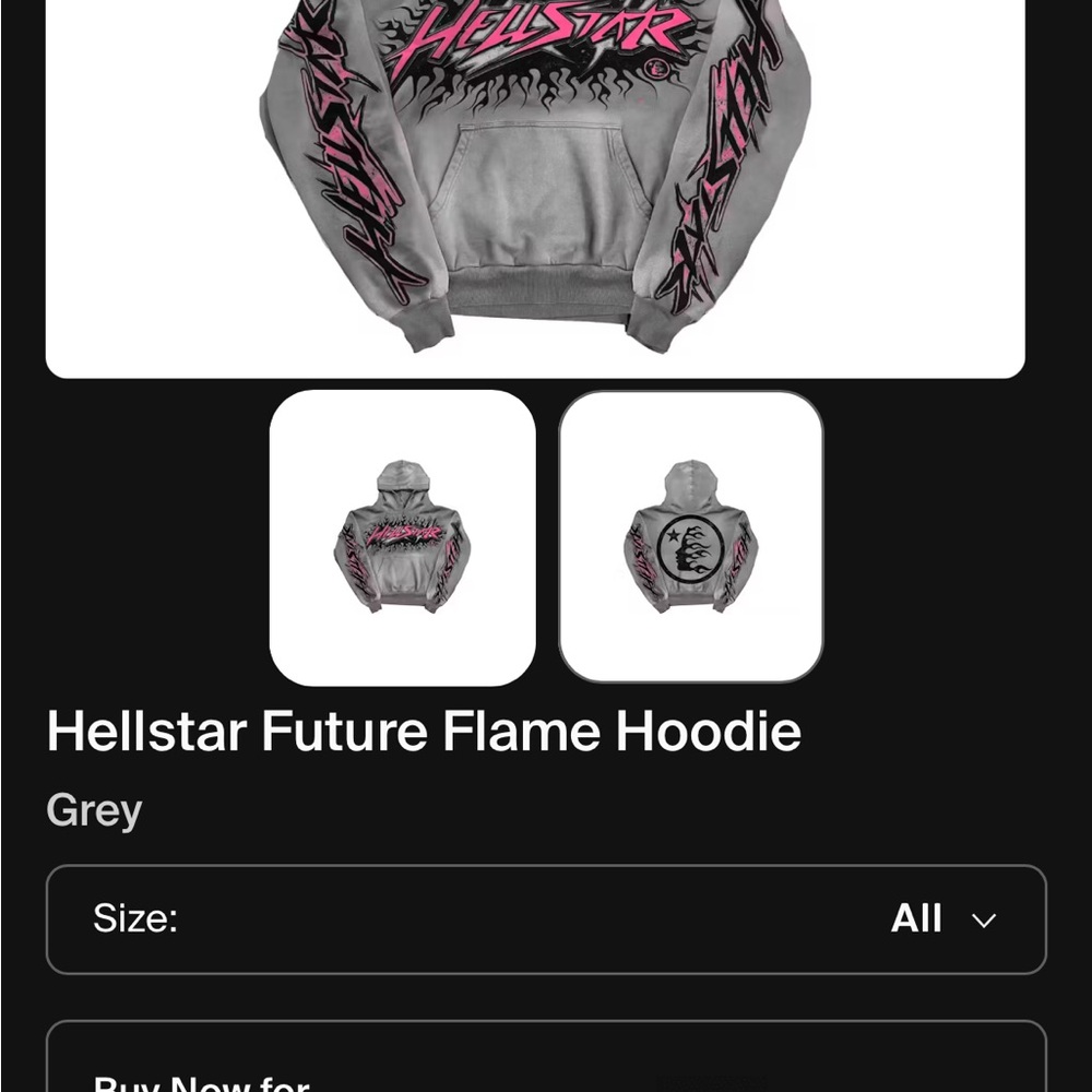 Hellstar Future Flame Hoodie - Gray and Pink